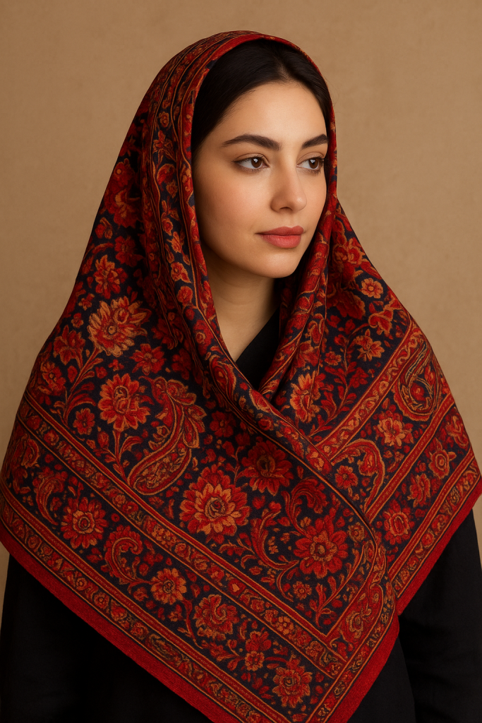روسری قاجاری؛ جلوه‌ای از اصالت و هنر ایرانی